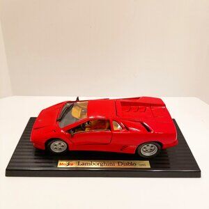 🚗1990 Lamborghini Diablo Red Maisto Rare Vintage Collectible Diecast Car Model